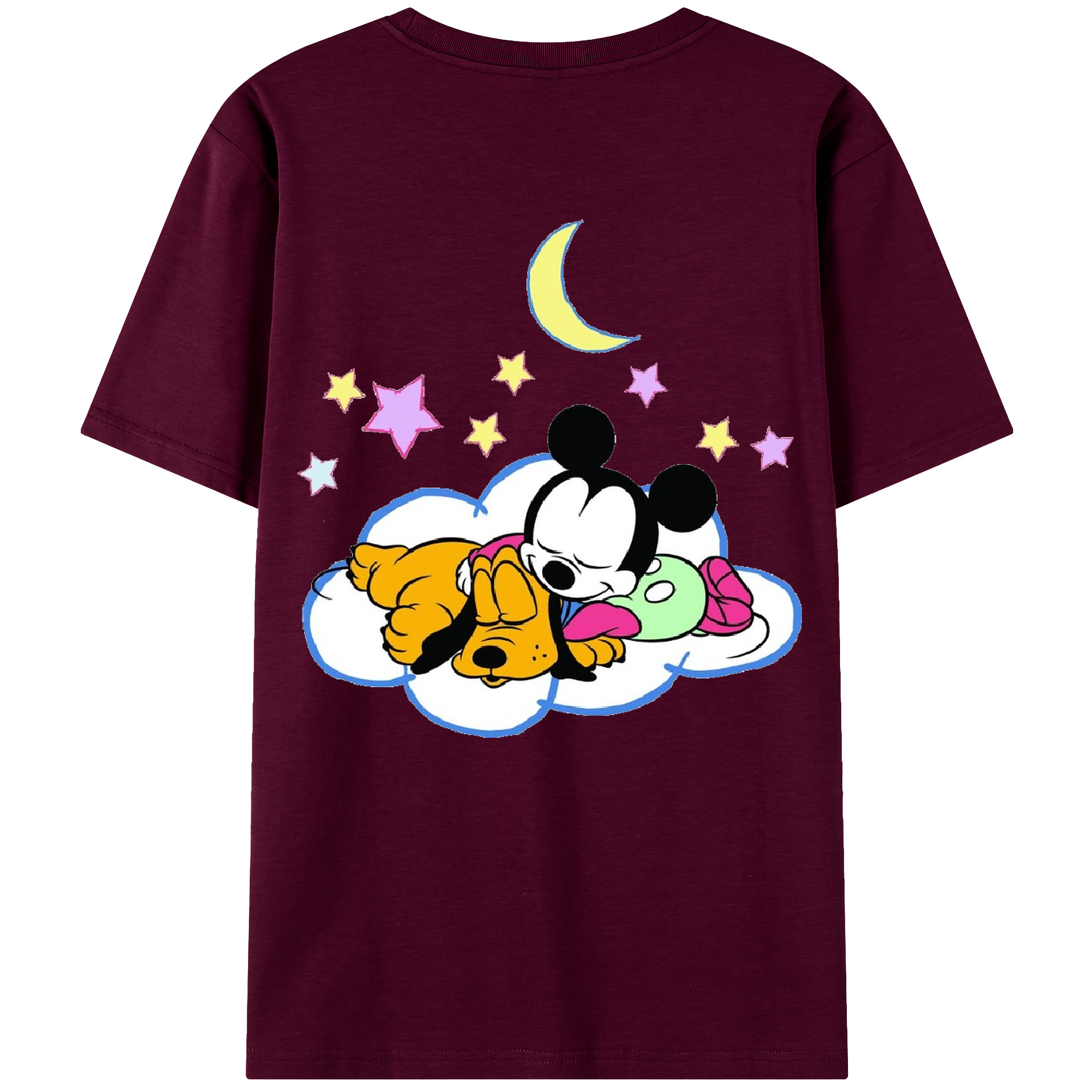 （画像用） ミッキーマウス Mickey Mouse レディース半袖Tシャツ(バックプリント)